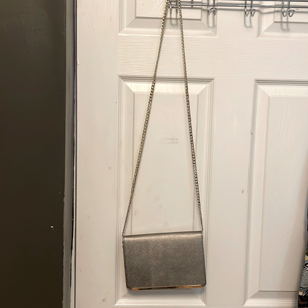 Mossimo Cross Body Clutch Purse Silver - image 3